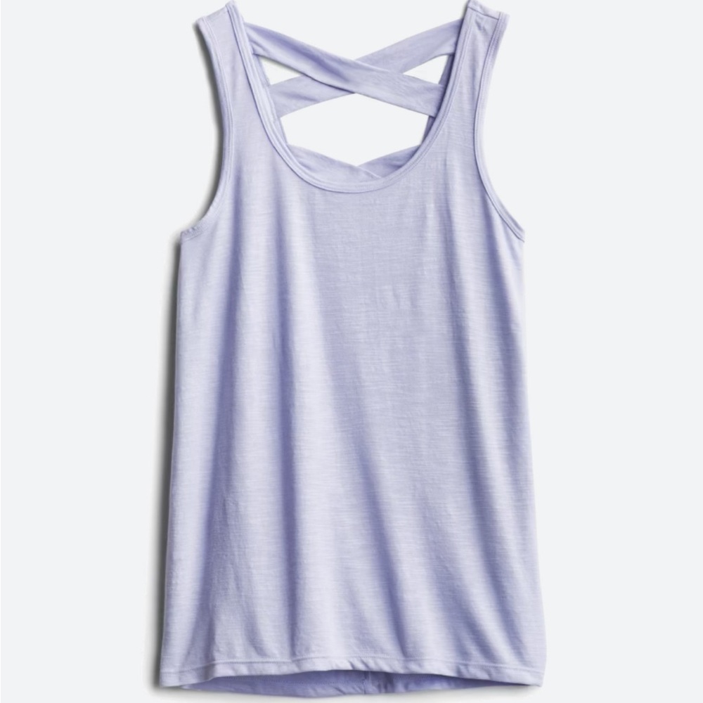 Gaiam Makenna cross back tank top. NWT. Light blue size M